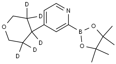 4-(tetrahydro-2H-pyran-4-yl-3,3,4,5,5-d5)-2-(4,4,5,5-tetramethyl-1,3,2-dioxaborolan-2-yl)pyridine Struktur