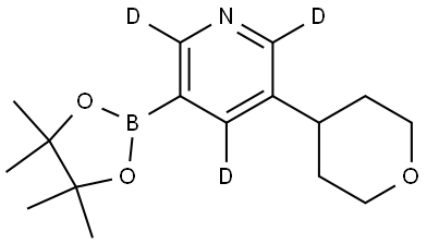 3-(tetrahydro-2H-pyran-4-yl)-5-(4,4,5,5-tetramethyl-1,3,2-dioxaborolan-2-yl)pyridine-2,4,6-d3 Struktur