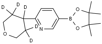 2-(tetrahydro-2H-pyran-4-yl-3,3,4,5,5-d5)-5-(4,4,5,5-tetramethyl-1,3,2-dioxaborolan-2-yl)pyridine Struktur