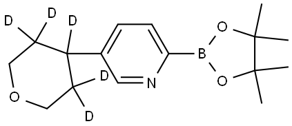 5-(tetrahydro-2H-pyran-4-yl-3,3,4,5,5-d5)-2-(4,4,5,5-tetramethyl-1,3,2-dioxaborolan-2-yl)pyridine Struktur