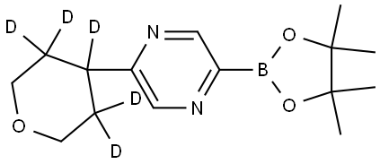 2-(tetrahydro-2H-pyran-4-yl-3,3,4,5,5-d5)-5-(4,4,5,5-tetramethyl-1,3,2-dioxaborolan-2-yl)pyrazine Struktur