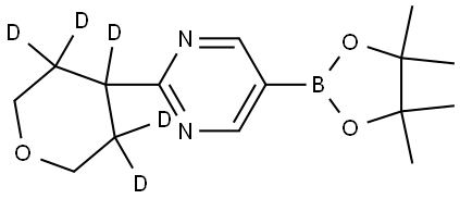 2-(tetrahydro-2H-pyran-4-yl-3,3,4,5,5-d5)-5-(4,4,5,5-tetramethyl-1,3,2-dioxaborolan-2-yl)pyrimidine Struktur