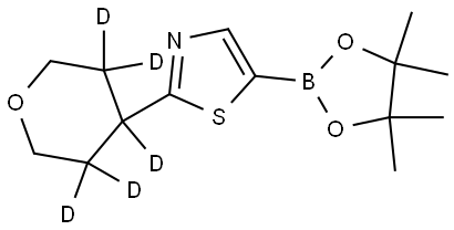 2-(tetrahydro-2H-pyran-4-yl-3,3,4,5,5-d5)-5-(4,4,5,5-tetramethyl-1,3,2-dioxaborolan-2-yl)thiazole Struktur