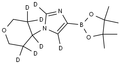 1-(tetrahydro-2H-pyran-4-yl-3,3,4,5,5-d5)-4-(4,4,5,5-tetramethyl-1,3,2-dioxaborolan-2-yl)-1H-imidazole-2,5-d2 Struktur