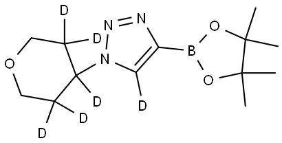 1-(tetrahydro-2H-pyran-4-yl-3,3,4,5,5-d5)-4-(4,4,5,5-tetramethyl-1,3,2-dioxaborolan-2-yl)-1H-1,2,3-triazole-5-d Struktur