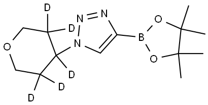 1-(tetrahydro-2H-pyran-4-yl-3,3,4,5,5-d5)-4-(4,4,5,5-tetramethyl-1,3,2-dioxaborolan-2-yl)-1H-1,2,3-triazole Struktur