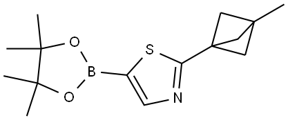 2-(3-methylbicyclo[1.1.1]pentan-1-yl)-5-(4,4,5,5-tetramethyl-1,3,2-dioxaborolan-2-yl)thiazole Struktur