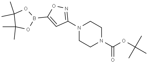 tert-butyl 4-(5-(4,4,5,5-tetramethyl-1,3,2-dioxaborolan-2-yl)isoxazol-3-yl)piperazine-1-carboxylate Struktur