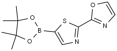 2-(5-(4,4,5,5-tetramethyl-1,3,2-dioxaborolan-2-yl)thiazol-2-yl)oxazole Struktur