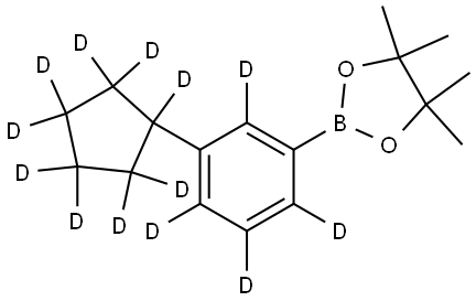 2-(3-(cyclopentyl-d9)phenyl-2,4,5,6-d4)-4,4,5,5-tetramethyl-1,3,2-dioxaborolane Struktur