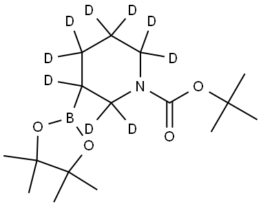 tert-butyl 3-(4,4,5,5-tetramethyl-1,3,2-dioxaborolan-2-yl)piperidine-1-carboxylate-2,2,3,4,4,5,5,6,6-d9 Struktur