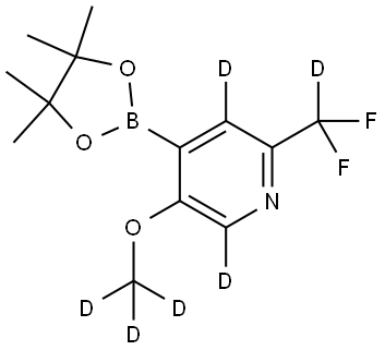 2-(difluoromethyl-d)-5-(methoxy-d3)-4-(4,4,5,5-tetramethyl-1,3,2-dioxaborolan-2-yl)pyridine-3,6-d2 Struktur