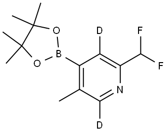 2-(difluoromethyl)-5-methyl-4-(4,4,5,5-tetramethyl-1,3,2-dioxaborolan-2-yl)pyridine-3,6-d2 Struktur