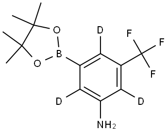 3-(4,4,5,5-tetramethyl-1,3,2-dioxaborolan-2-yl)-5-(trifluoromethyl)benzen-2,4,6-d3-amine Struktur