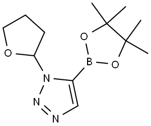 1-(tetrahydrofuran-2-yl)-5-(4,4,5,5-tetramethyl-1,3,2-dioxaborolan-2-yl)-1H-1,2,3-triazole Struktur