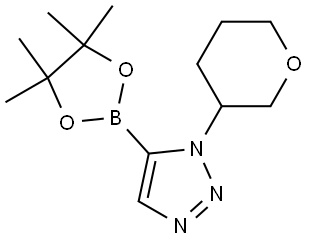 1-(tetrahydro-2H-pyran-3-yl)-5-(4,4,5,5-tetramethyl-1,3,2-dioxaborolan-2-yl)-1H-1,2,3-triazole Struktur