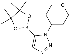 1-(tetrahydro-2H-pyran-4-yl)-5-(4,4,5,5-tetramethyl-1,3,2-dioxaborolan-2-yl)-1H-1,2,3-triazole Struktur