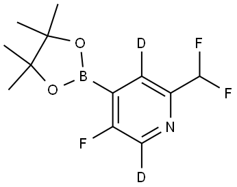 2-(difluoromethyl)-5-fluoro-4-(4,4,5,5-tetramethyl-1,3,2-dioxaborolan-2-yl)pyridine-3,6-d2 Struktur