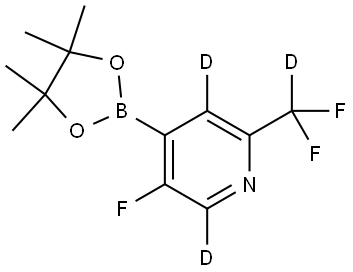 2-(difluoromethyl-d)-5-fluoro-4-(4,4,5,5-tetramethyl-1,3,2-dioxaborolan-2-yl)pyridine-3,6-d2 Struktur