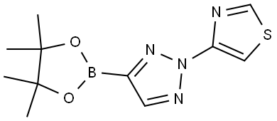 4-(4-(4,4,5,5-tetramethyl-1,3,2-dioxaborolan-2-yl)-2H-1,2,3-triazol-2-yl)thiazole Struktur