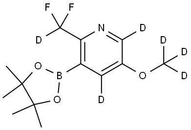 2-(difluoromethyl-d)-5-(methoxy-d3)-3-(4,4,5,5-tetramethyl-1,3,2-dioxaborolan-2-yl)pyridine-4,6-d2 Struktur