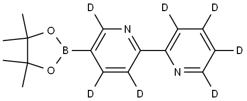 5-(4,4,5,5-tetramethyl-1,3,2-dioxaborolan-2-yl)-2,2'-bipyridine-3,3',4,4',5',6,6'-d7 Struktur