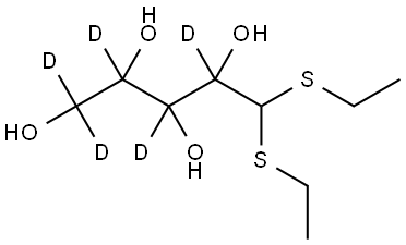 5,5-bis(ethylthio)pentane-1,1,2,3,4-d5-1,2,3,4-tetraol Struktur