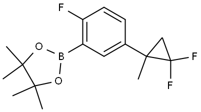 2-(5-(2,2-difluoro-1-methylcyclopropyl)-2-fluorophenyl)-4,4,5,5-tetramethyl-1,3,2-dioxaborolane Struktur