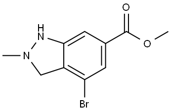 1H-Indazole-6-carboxylic acid, 4-bromo-2,3-dihydro-2-methyl-, methyl ester Struktur