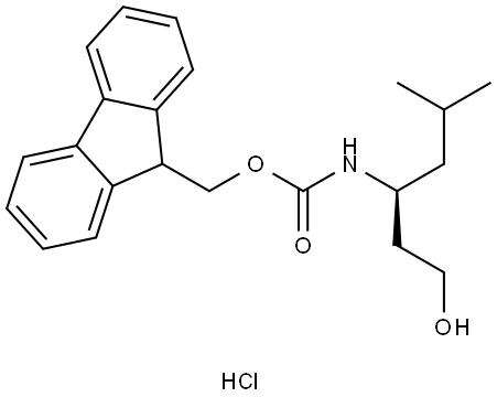 (9H-fluoren-9-yl)methyl (S)-(1-hydroxy-5-methylhexan-3-yl)carbamate hydrochloride Struktur