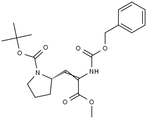 1,1-Dimethylethyl(2S)-2-[3-methoxy-3-oxo-2-[[(phenylmethoxy)carbonyl]amino]-1-propen-1-yl]-1-pyrrolidinecarboxylate Struktur