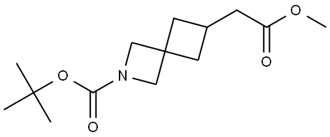 tert-butyl 6-(2-methoxy-2-oxoethyl)-2-azaspiro[3.3]heptane-2-carboxylate Struktur