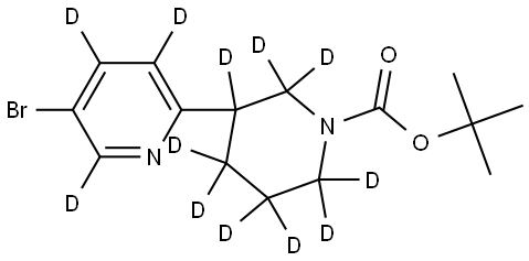 tert-butyl 3-(5-bromopyridin-2-yl-3,4,6-d3)piperidine-1-carboxylate-2,2,3,4,4,5,5,6,6-d9 Struktur