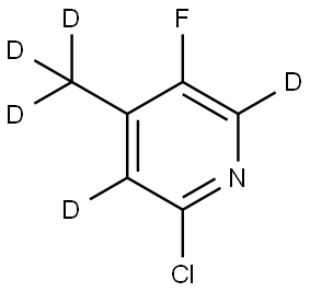 2-chloro-5-fluoro-4-(methyl-d3)pyridine-3,6-d2 Struktur