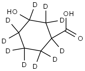 3-hydroxycyclohexane-1-carboxylic-1,2,2,3,4,4,5,5,6,6-d10 acid Struktur