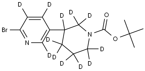 tert-butyl 3-(6-bromopyridin-3-yl-2,4,5-d3)piperidine-1-carboxylate-2,2,3,4,4,5,5,6,6-d9 Struktur