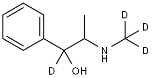 2-((methyl-d3)amino)-1-phenylpropan-1-d-1-ol Struktur