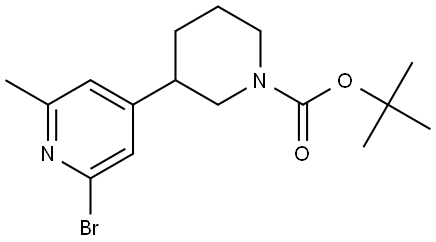 tert-butyl 3-(2-bromo-6-methylpyridin-4-yl)piperidine-1-carboxylate Struktur