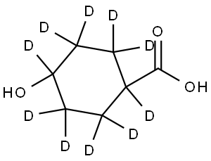 4-hydroxycyclohexane-1-carboxylic-1,2,2,3,3,4,5,5,6,6-d10 acid Struktur