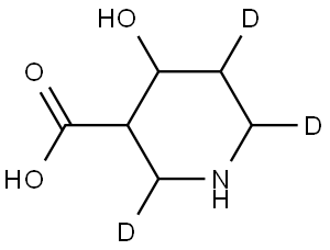 4-hydroxypiperidine-3-carboxylic-2,5,6-d3 acid Struktur