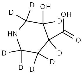 3-hydroxypiperidine-4-carboxylic-2,2,3,4,5,5,6,6-d8 acid Struktur