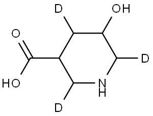 5-hydroxypiperidine-3-carboxylic-2,4,6-d3 acid Struktur