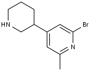 2-bromo-6-methyl-4-(piperidin-3-yl)pyridine Struktur