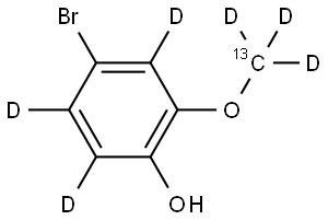 4-bromo-2-(methoxy-13C-d3)phen-3,5,6-d3-ol Struktur