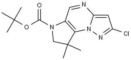 6H-Pyrazolo[1,5-a]pyrrolo[2,3-e]pyrimidine-6-carboxylic acid, 2-chloro-7,8-dihydro-8,8-dimethyl-, 1,1-dimethylethyl ester Struktur