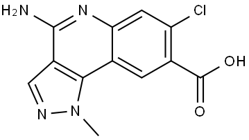 1H-Pyrazolo[4,3-c]quinoline-8-carboxylic acid, 4-amino-7-chloro-1-methyl- Struktur