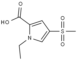 1H-Pyrrole-2-carboxylic acid, 1-ethyl-4-(methylsulfonyl)- Struktur