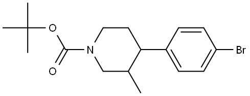 tert-butyl 4-(4-bromophenyl)-3-methylpiperidine-1-carboxylate Struktur