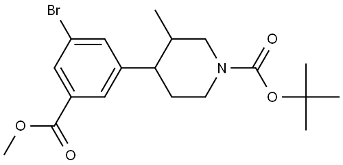 tert-butyl 4-(3-bromo-5-(methoxycarbonyl)phenyl)-3-methylpiperidine-1-carboxylate Struktur