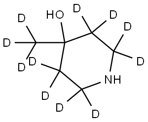 4-(methyl-d3)piperidin-2,2,3,3,5,5,6,6-d8-4-ol Struktur